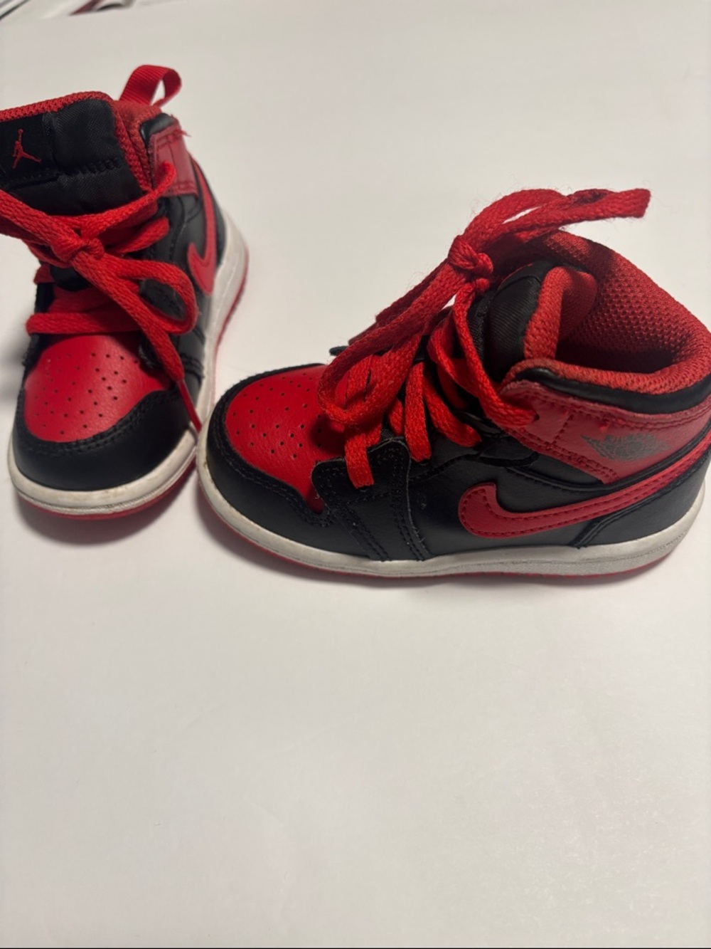 Nike Kids Red and Black High-Top Sneakers